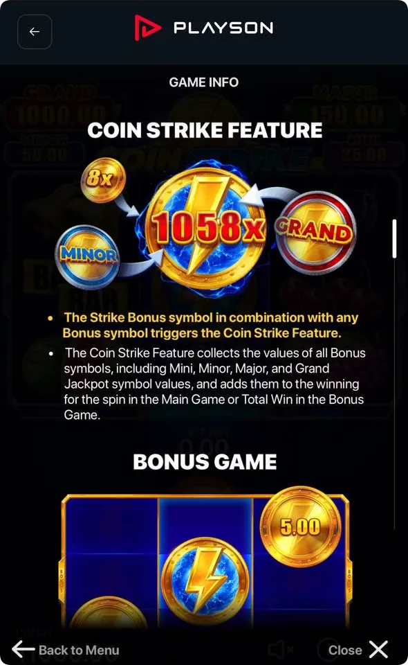 Coin Strike base game with fruit symbols