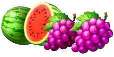 Watermelon and Grapes symbols from Coin Strike Hold and Win slot game
